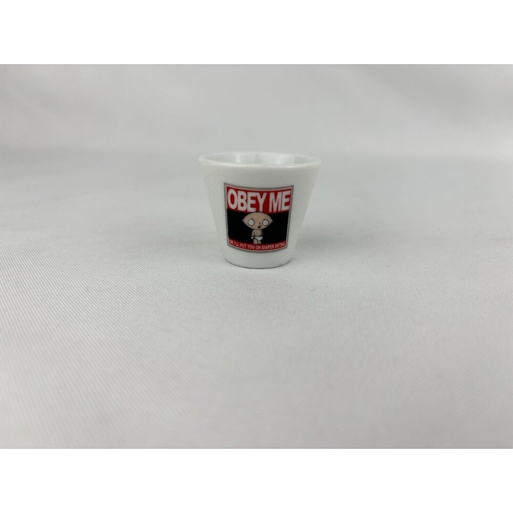 Family Guy Stewie Obey Me Shot Glass - Or I’ll Put You On Diaper Detail - Funny!
